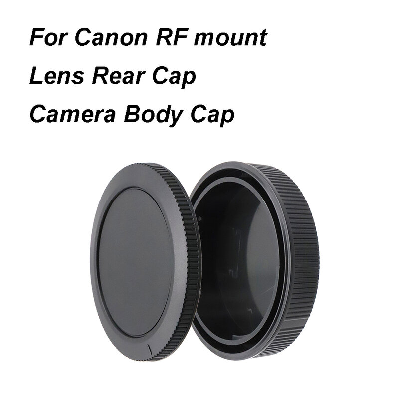 Tampa de lente preta plástica para Canon, lente de montagem RF, tampa traseira ou conjunto de tampa do corpo, EOS R RP R3 R5 R6 R7 R10 R6II R5c