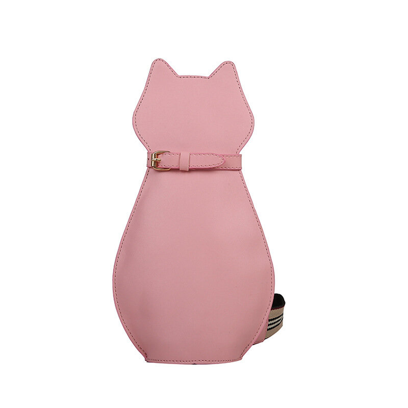Дизайнерская винтажная нагрудная поясная сумка для женщин, Повседневный Кошелек на плечо в форме милого кота, дамская сумочка кросс-боди из искусственной кожи с мультипликационным рисунком