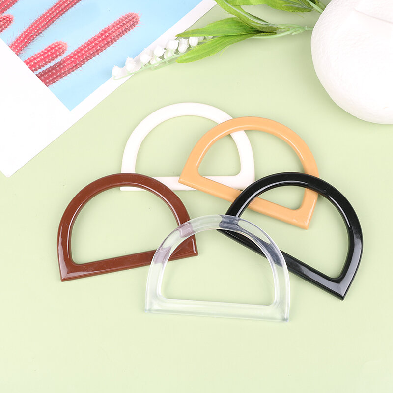 1PC Creative D-shaped Resin Bag Handle Ring Bag Handles Replacement Purse Luggage Handcrafted Accessories Woven Bag Handle