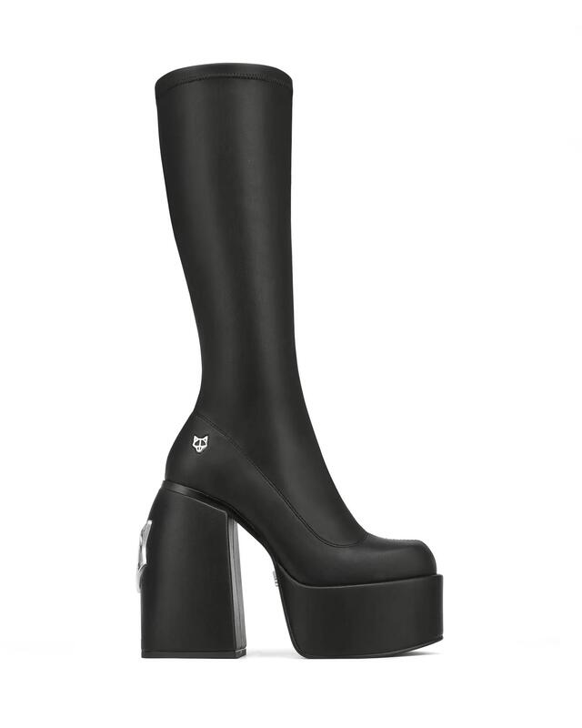 Chaussures Naked Perfect Wolfe Spice noires pour femmes, bottes commandées, talon de 130mm, plate-forme de 55mm, logo de la marque Vipol 9992309232102