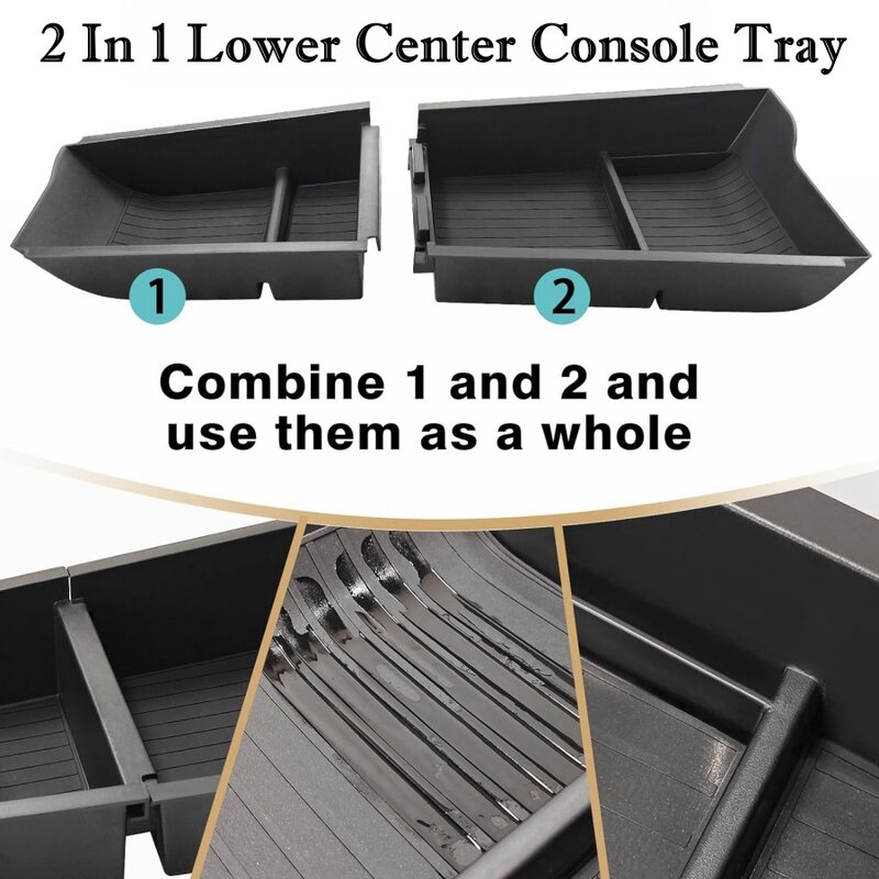 For Hyundai Ioniq 6 2023 2024 Lower Center Console Organizer Tray Storage Box Upper Armrest ABS Material Ioniq 6 Accessories