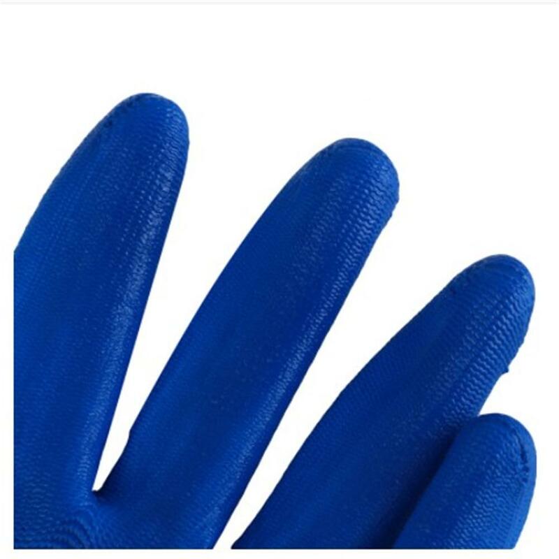 1 para nylonowe rękawice ogrodowe wodoodporne odporne na uderzenia dwuwarstwowe powlekane lateksem antypoślizgowe odporne na zużycie do obsługi na zewnątrz