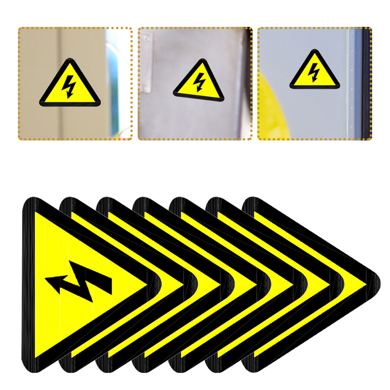 15pcs Warning Electric Shocks Tag Adhesive Electric Shocks Warning Decals for Equipment