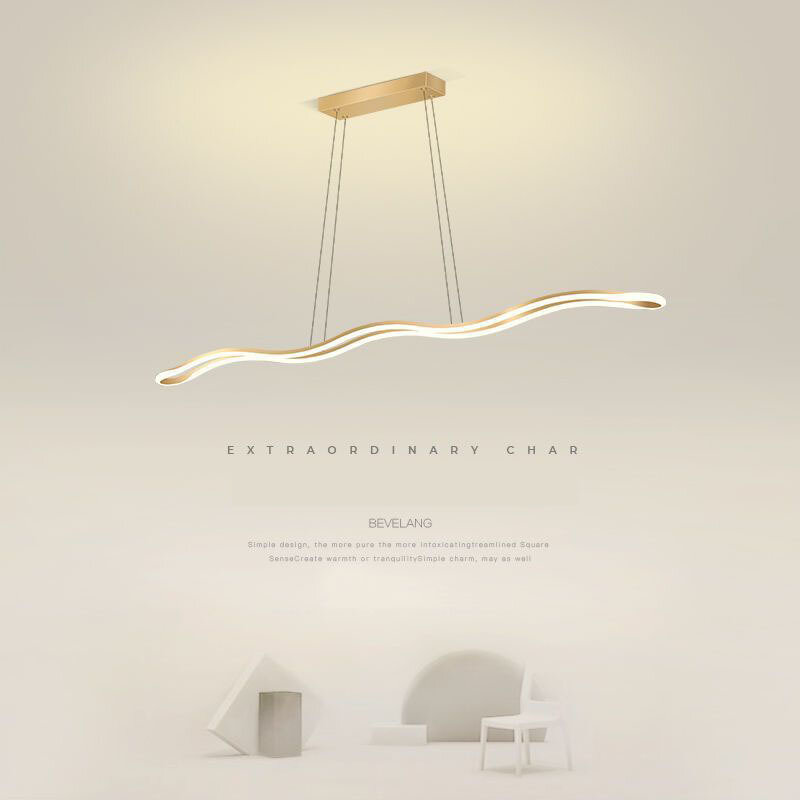 Современная линейная подвесная люстра, светильник из гофрированного материала, лампа для гостиной, столовой, украшение для домашнего освещения
