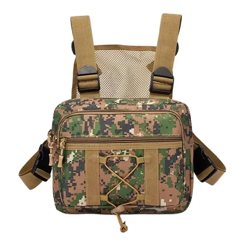 Outdoor Camouflage Tactical Bag Personality Tooling Functional Vest Bag Oxford Cloth Double Plus Backpack Men Women Chest Bag
