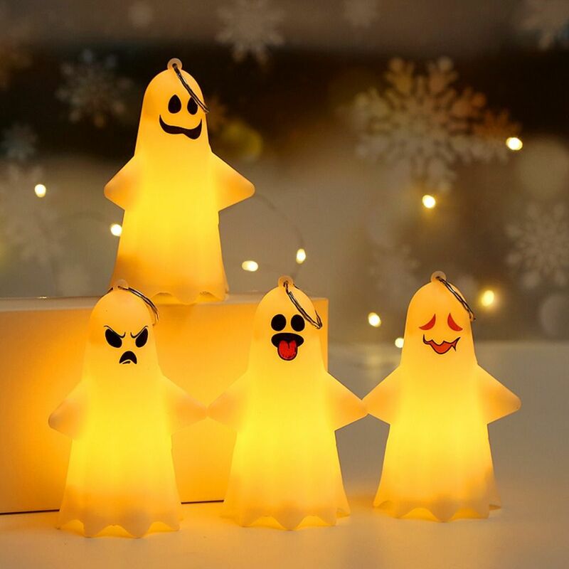 Lampu gantung hantu genggam kreatif LED, lampu gantung labu bercahaya, dekorasi rumah lampu hantu Halloween