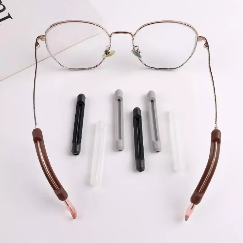 Kacamata Anti selip, kacamata silikon 1/10 pasang, lengan Anti selip, pemegang ujung kuil, kacamata pegangan, kacamata kait telinga Anti selip