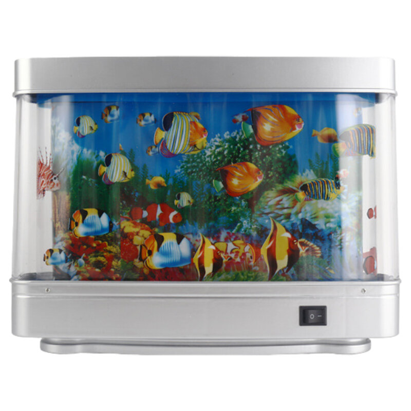 Luz LED Artificial de noche para acuario, Lámpara decorativa con peces móviles falsos, para decoración del hogar