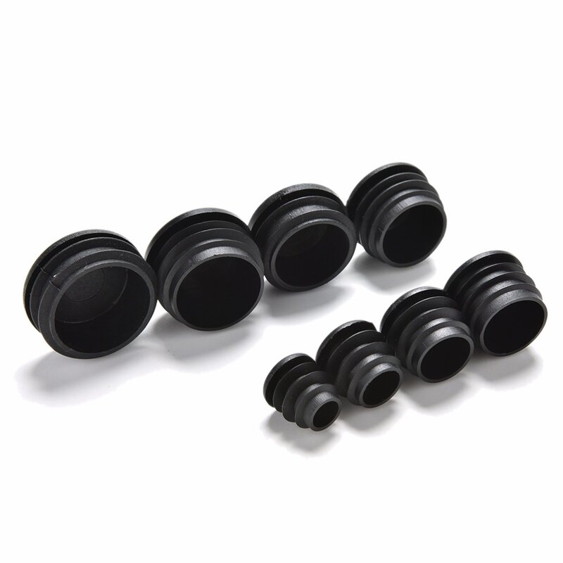 10Pcs/lot Black Plastic Furniture Leg Plug Blanking End Cap Bung For Round Pipe Tube Out Diameter: 16/19/22/25/28/30/32/35mm