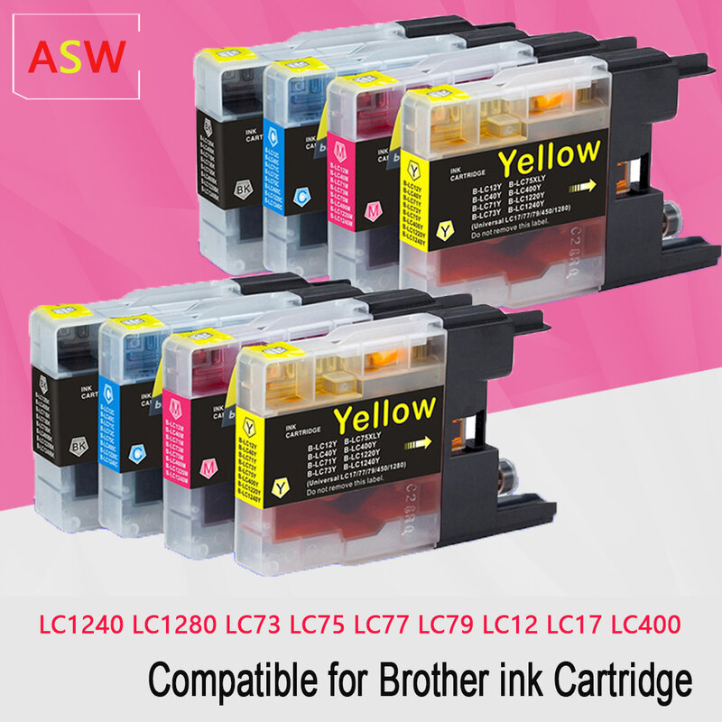 Cartucho de tinta para impresora Brother LC1280 LC1240, LC1220, para MFC-J280W, J430W, J435W, J5910DW, J625DW, J6510DW, J6910DW, DCP-J725DW