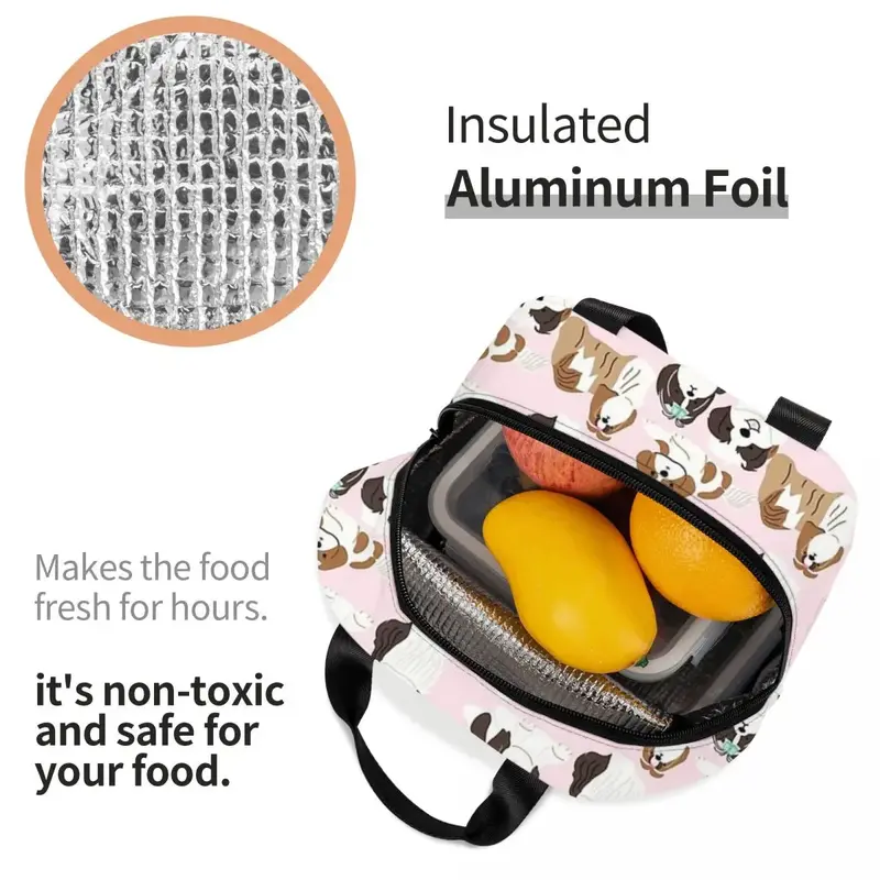 Shih Tzu Dog Pattern borse per il pranzo isolate borse da Picnic portatili borsa termica per il pranzo al sacco borsa per il pranzo per la scuola dei bambini da lavoro della donna