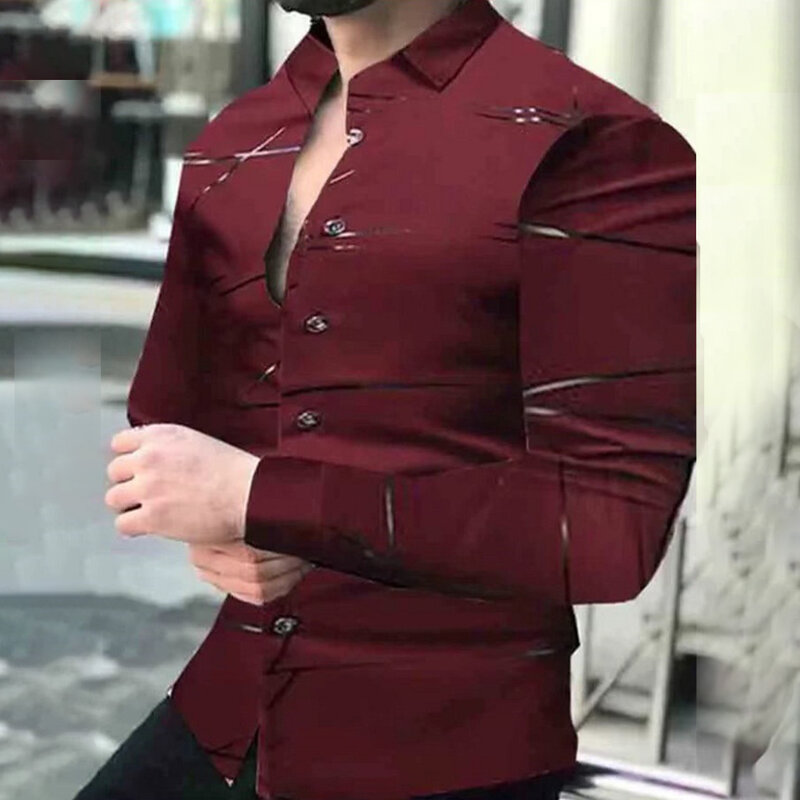 Top Mens Shirt Shirt Band Collar Button Down Casual Euro Elegant Fitness French Style Handsome Lapel Long Sleeve