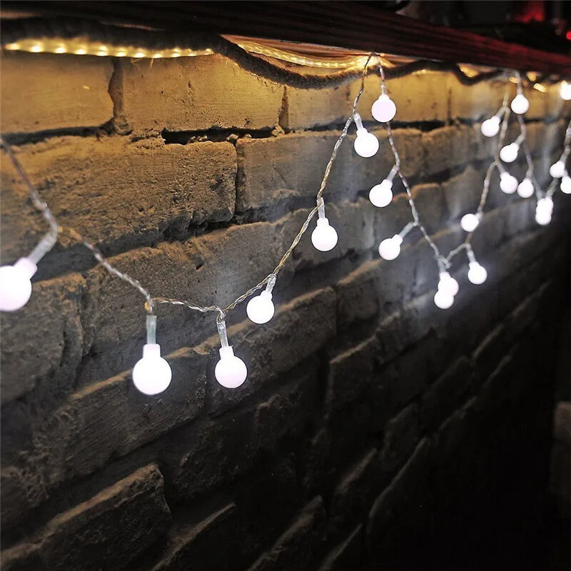 Kersenballen Fee String Decoratieve Lampjes Op Batterijen Werkt Bruiloft Kerst Buitenterras Slinger Decoratie 1.5M 3M 6M 10M