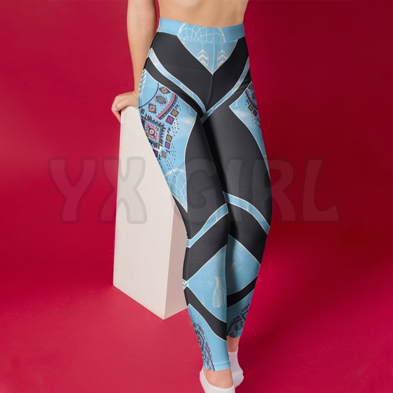 YX GIRL Women's For Girl  Native   3D Printed Leggings Sexy Elastic Female Skinny Leggings Gothic Yoga Leggings