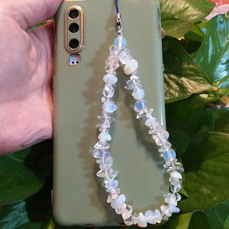 Kreative Bunte Kies Handy Kette Frauen Kreative Metall Handy Gurt Lanyard Hängen Anti-Verloren Perlen Schmuck Geschenk