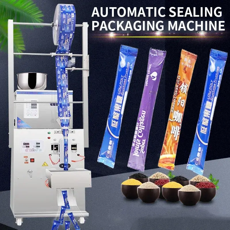 Автоматическая упаковочная машина для запечатывания кофейных порошков, гранул, пищевая, количественная упаковка, упаковочная машина для запайки, дизайн ленты