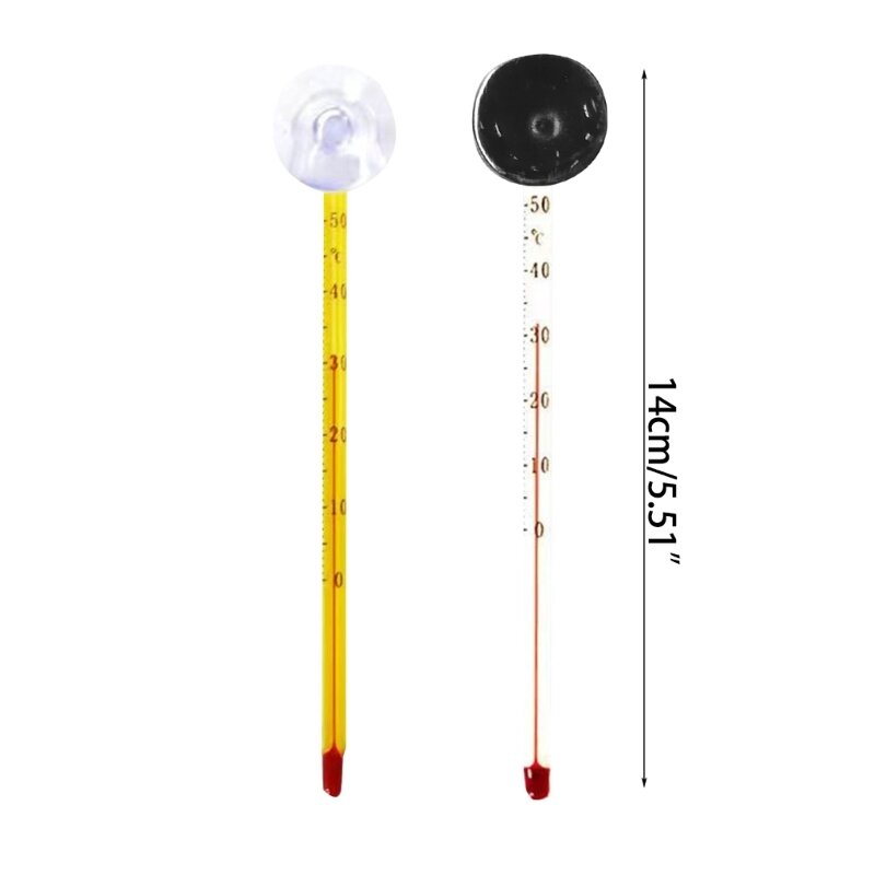 Internal Fish  Easy-To-Read Sucking Cup Thermometer Stick Aquarium Thermometer Thermograph Accurate Thermometer