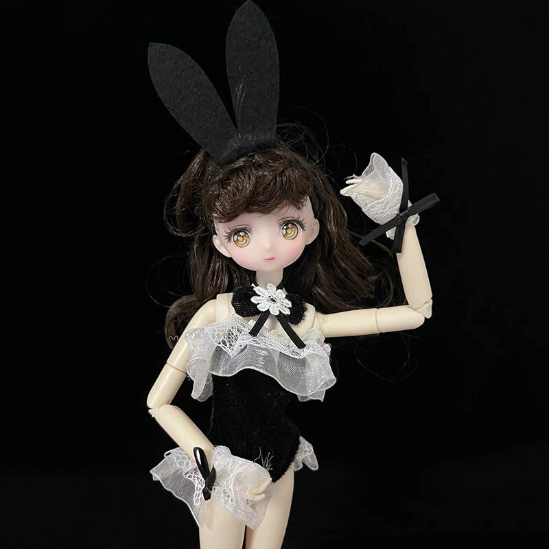 1pc modny ładny królik kostium królika kombinezon 30cm lalka lalka księżniczka 28 wspólnych ruchome dzieci dziewczyny lalka zabawka prezent