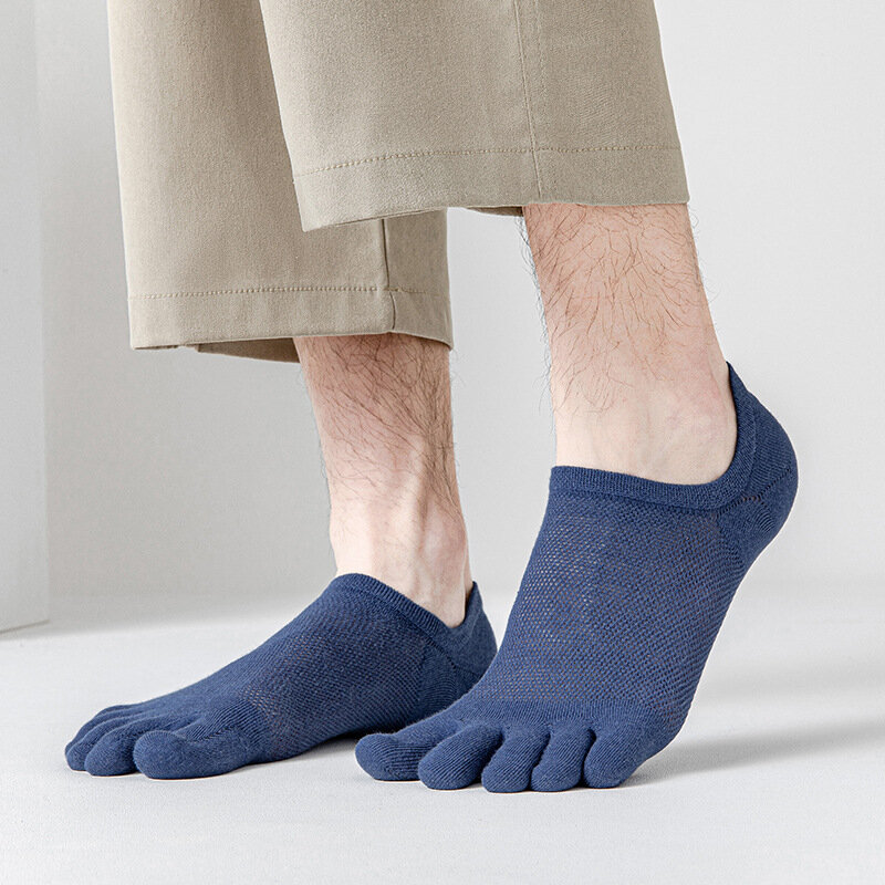 Calcetines de malla transpirables para hombre, calcetín informal, suave, absorbente de sudor, alta calidad, 1 par