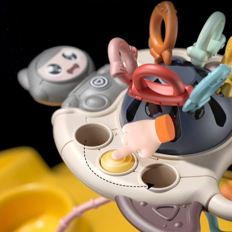 子供のための宇宙飛行士の赤ちゃんのプルストリングのおもちゃ,インタラクティブな開発,カリダータイガー,モンテッソーリ感覚のおもちゃ,動物の歯が生えるおもちゃ