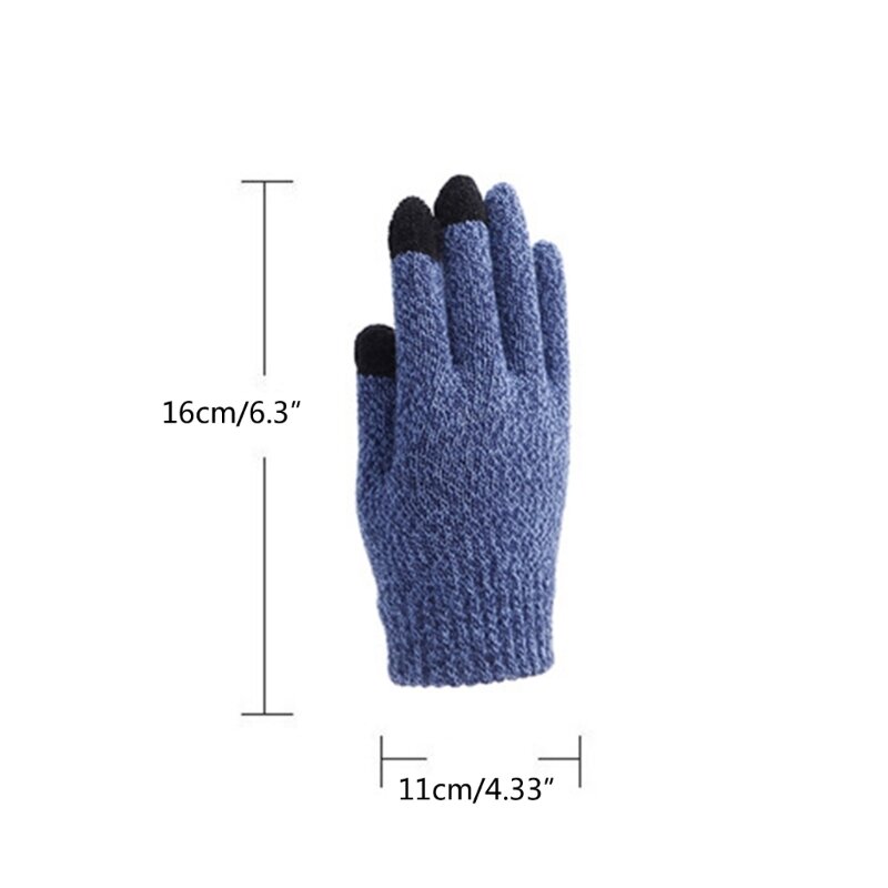 Breathable Winter Warm Mittens Solid Knit Gloves for Outdoor Activities School G99C
