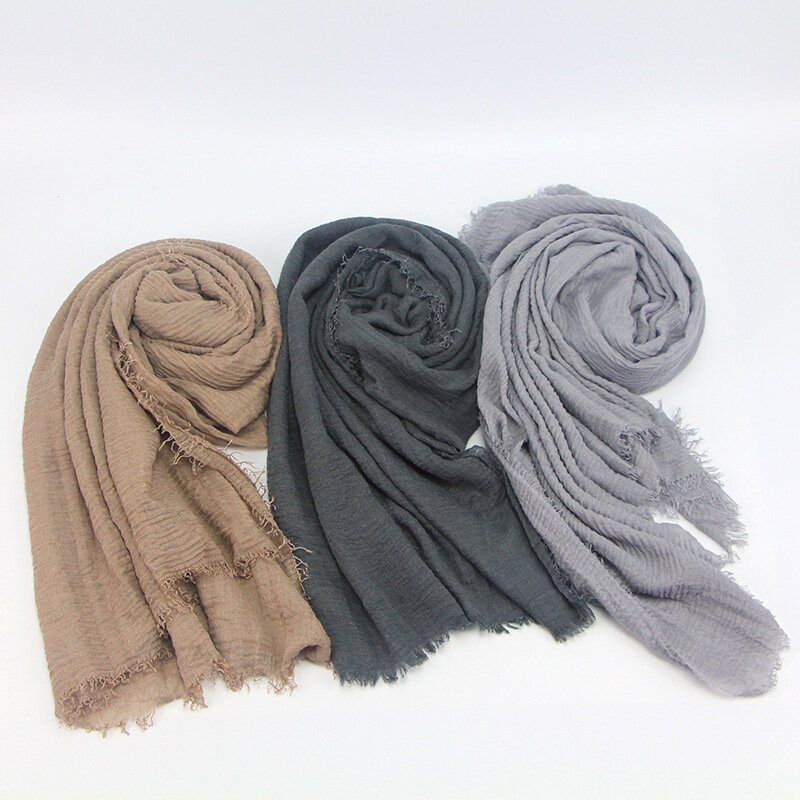 40 colori 10 pz/lotto donne cotone lino sciarpa scialle Hijab musulmano lungo foulard sciarpe testa avvolge sciarpa testa semplice femminile