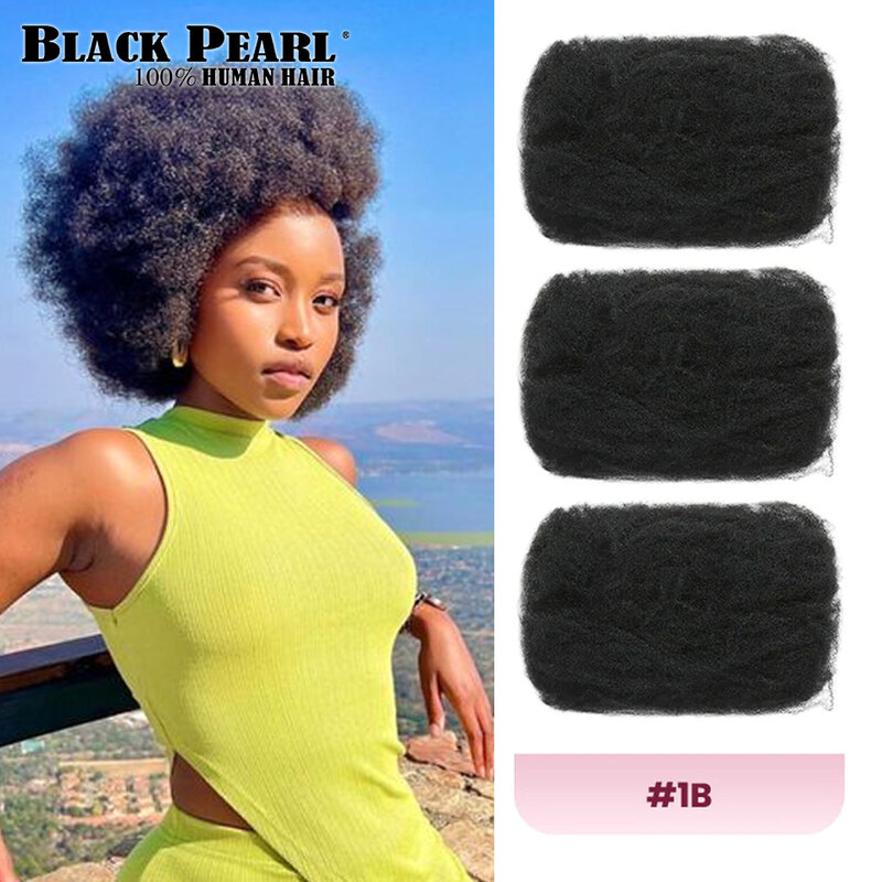 Afro Kinky Hair Extensions, Black Pearl, Curly Locks, Afro Kinky, Bulk Cabelo Humano, Auburn Color, Afro para trançar DreadLoc
