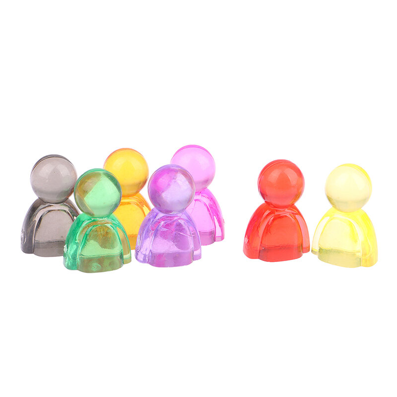 20Pcs Checkerboard Games Piece Markers Acrylic Interact Game Colorful Humanoid Chess Pieces For Board Game Card Accessories