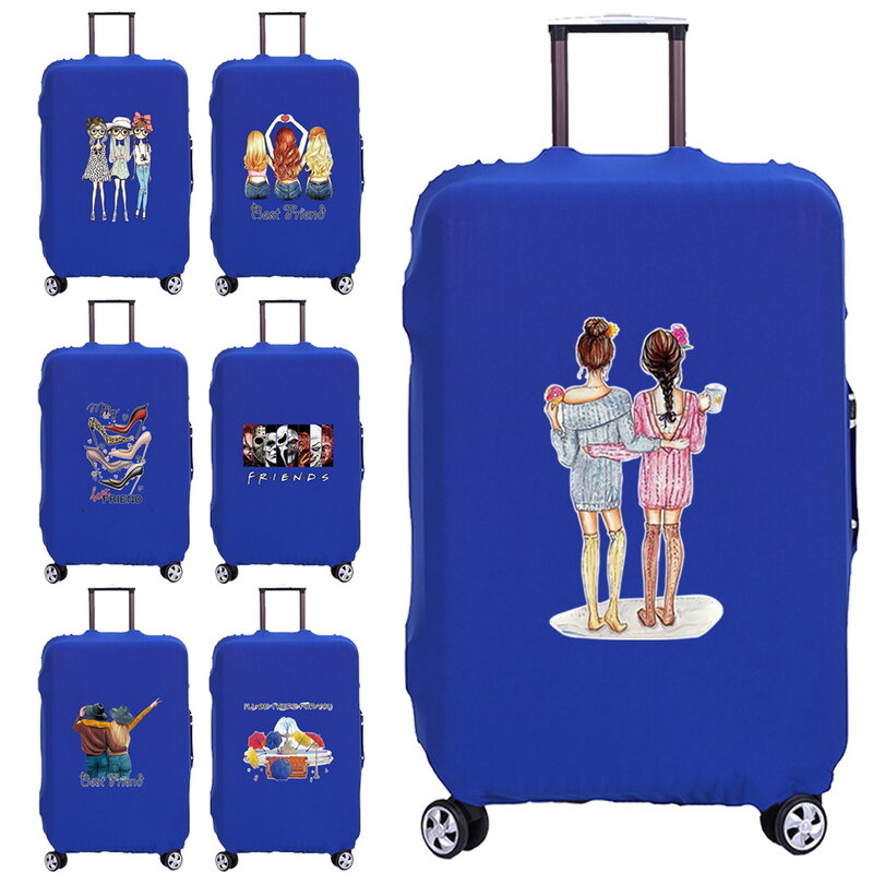 Travel Essentials Protector Luggage Cover for 18-32 Inch Friends Traveling Accessories Elasticity Trolley Dust Suitcase Case