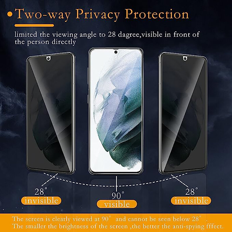 Privacy Gehard Glas Voor Samsung Galaxy S24 S23 Ultra Screen Protectors S22 S21 Plus Note 20 Vingerafdruk Ontgrendeling 5G Film