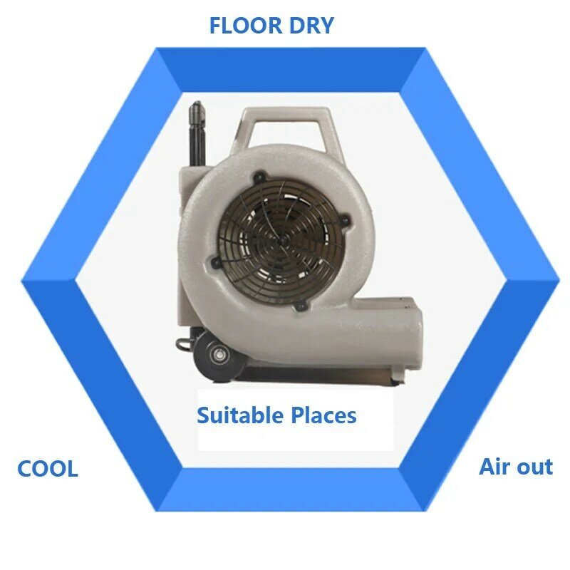Industrial frio quente limpeza ar assoalho ventilador, tampa plástica, portátil, baixo ruído, três velocidades, design de moda