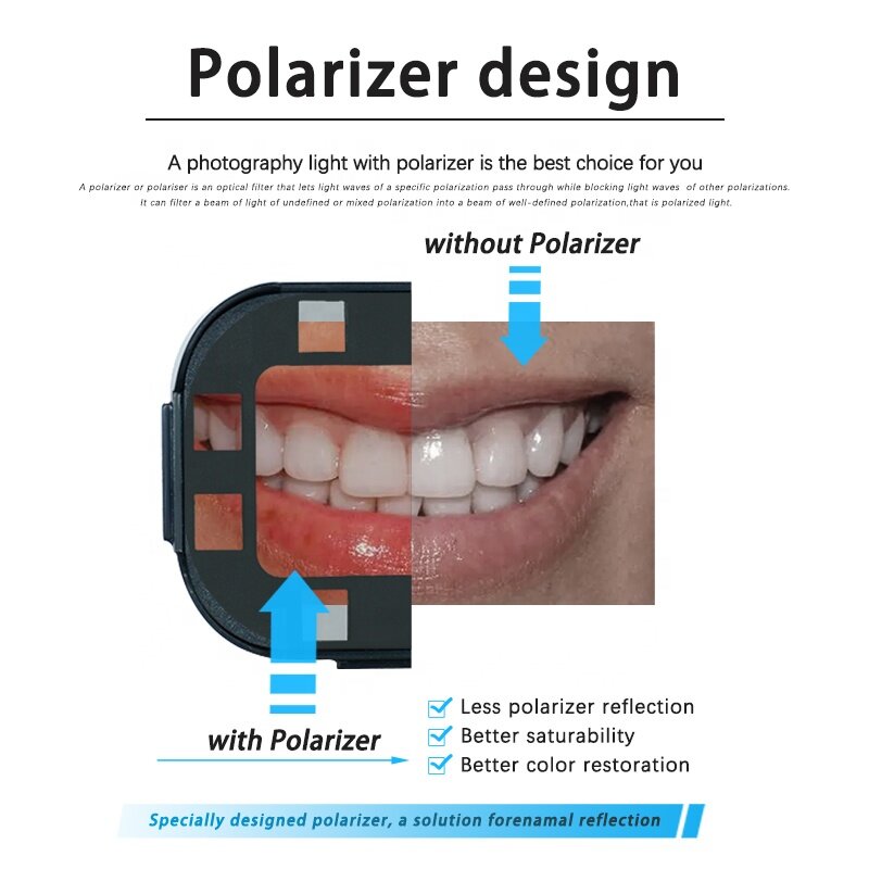 Luz led para fotografía dental, soporte móvil para fotografía oral, flash