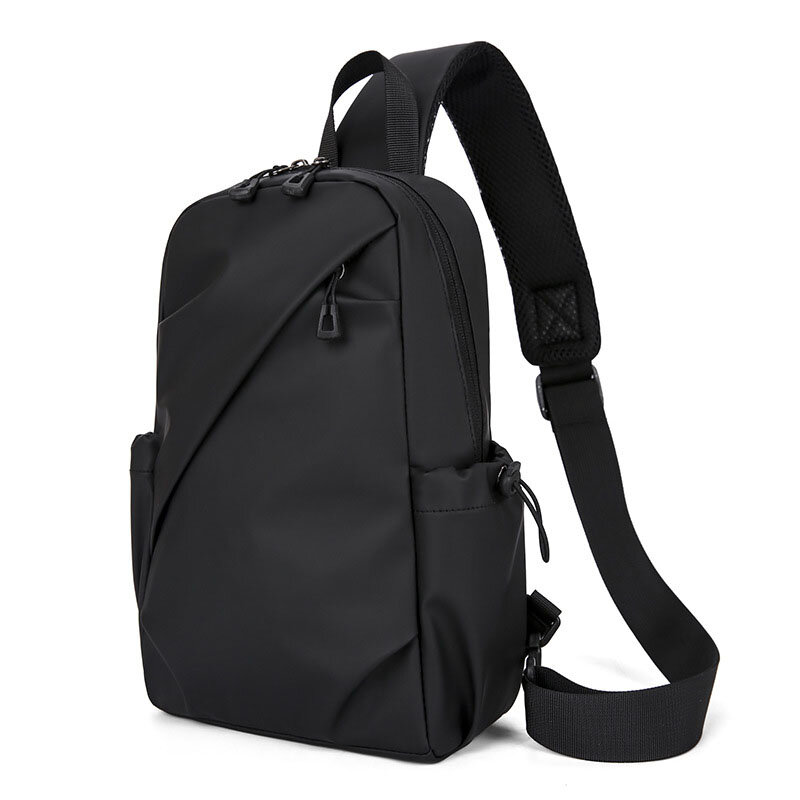 Chimmen-Sac à bandoulière à rabat, sac de rangement simple pour voyage en plein air, sacs de messager noirs, sac initié au café, poche solide pour document
