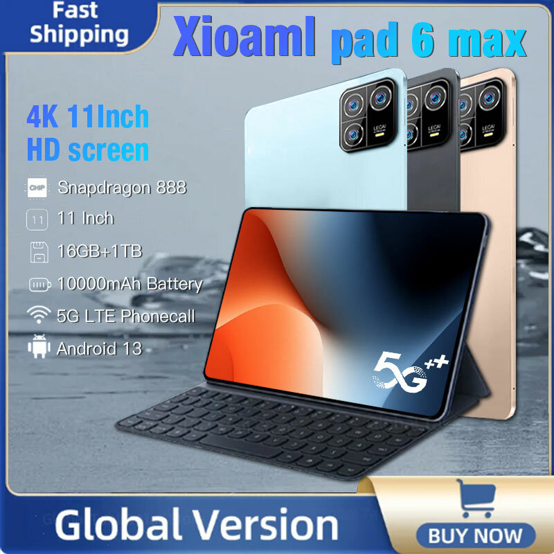 Pad 6 MAX Tablet Versão Global, Android 13 PC, Snapdragon 8 Gên2, 16GB, 1TB, 5G, GPS, WiFi, Original, Pad 6, 2022