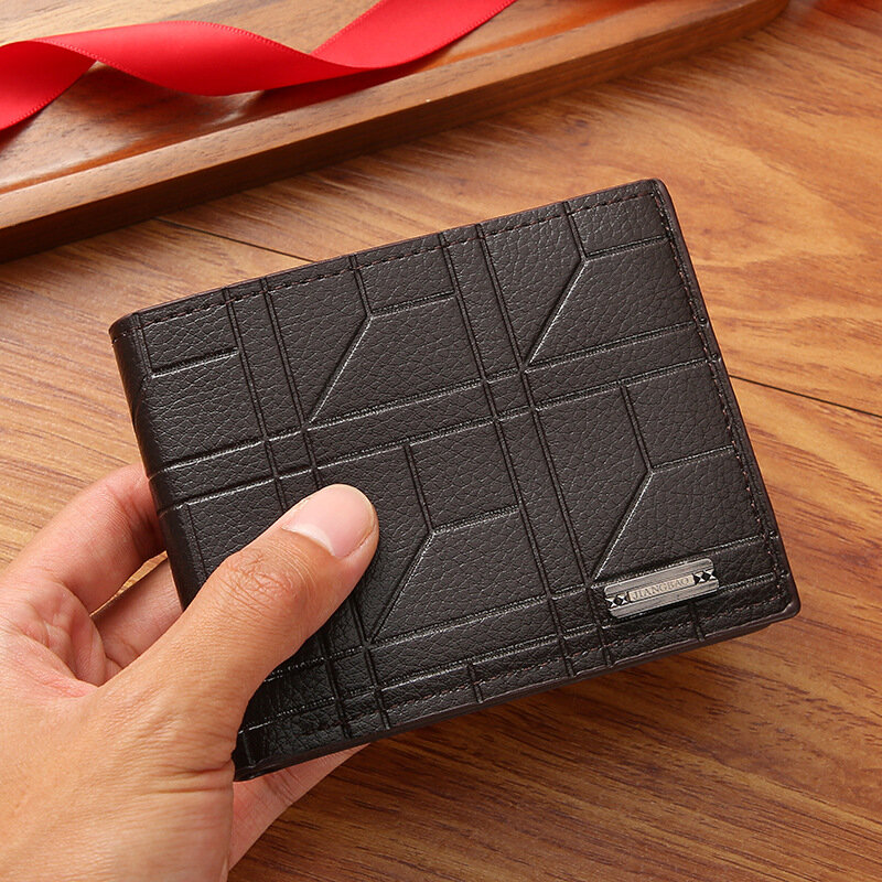 Mens Wallet Short Design Causal Purses Male Folding Wallet Coin Card Holders Slim Money Bag New Hot Men PU Leather Wallet