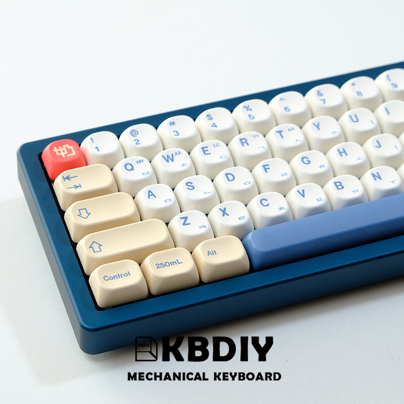 KBDiy KOA Keycaps GMK Soymilk 140 Keys PBT Keycap Similar MOA Japanese Korean Russian Keycap 7u MAC ISO For Mechanical Keyboard