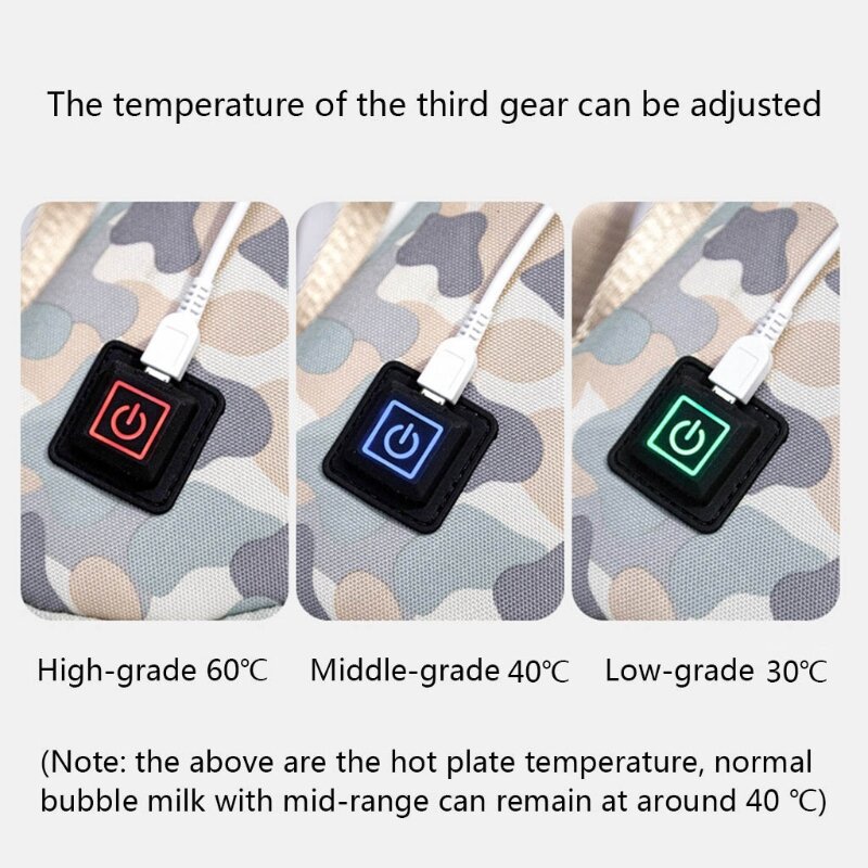 Draagbare Usb Flessenwarmer Reizen Melk Warmer Baby Zuigfles Thermostaat Voedsel Warm Cover