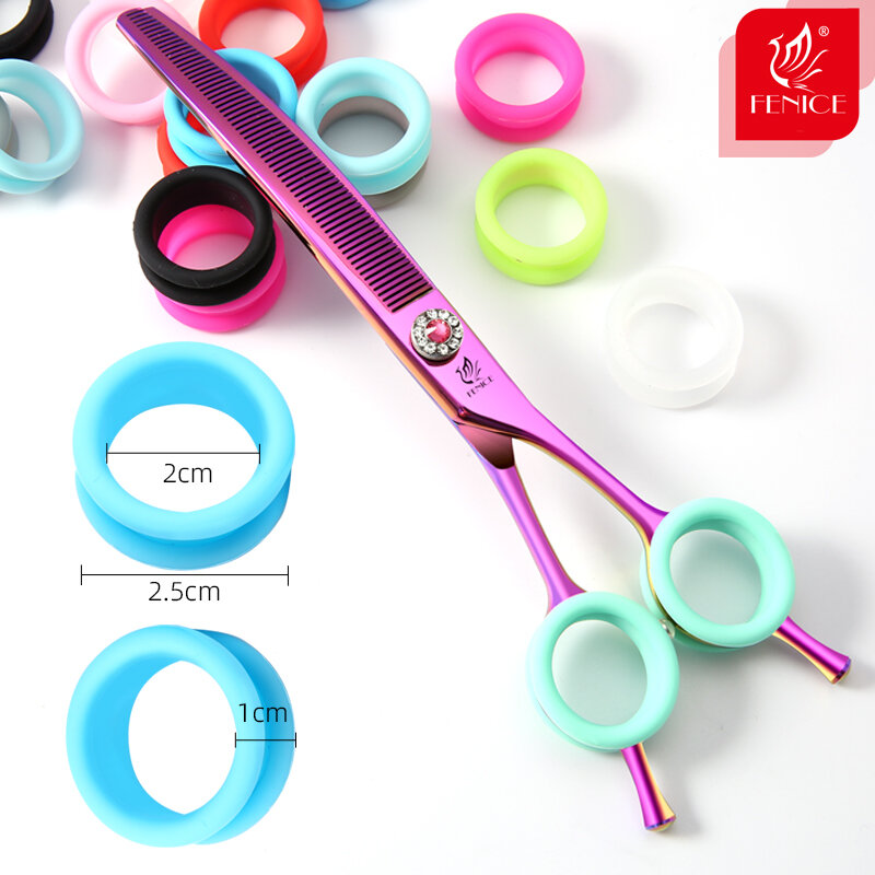 Fenice 10/20/50 PCS Silicone Finger Rings for Cat Dog Hair Scissors Imported Soft Ring for All Size Pet Scissors