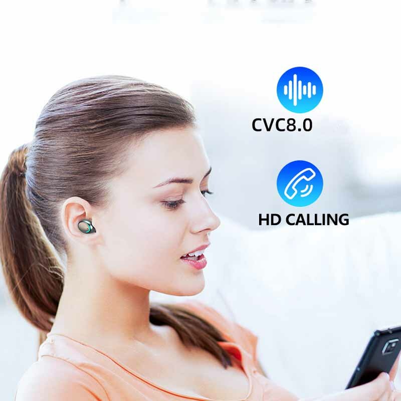 F9 tws kabelloser Ohrhörer Bluetooth-Kopfhörer HiFi-Musik Stereo-Kopfhörer mit Mikrofon Touch Control Headset für iPhone Xiaomo Samsung
