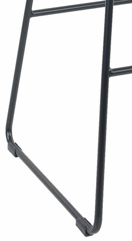 Mainstays 28"H Backless Stool Black Metal Base with Natural Wood Seat