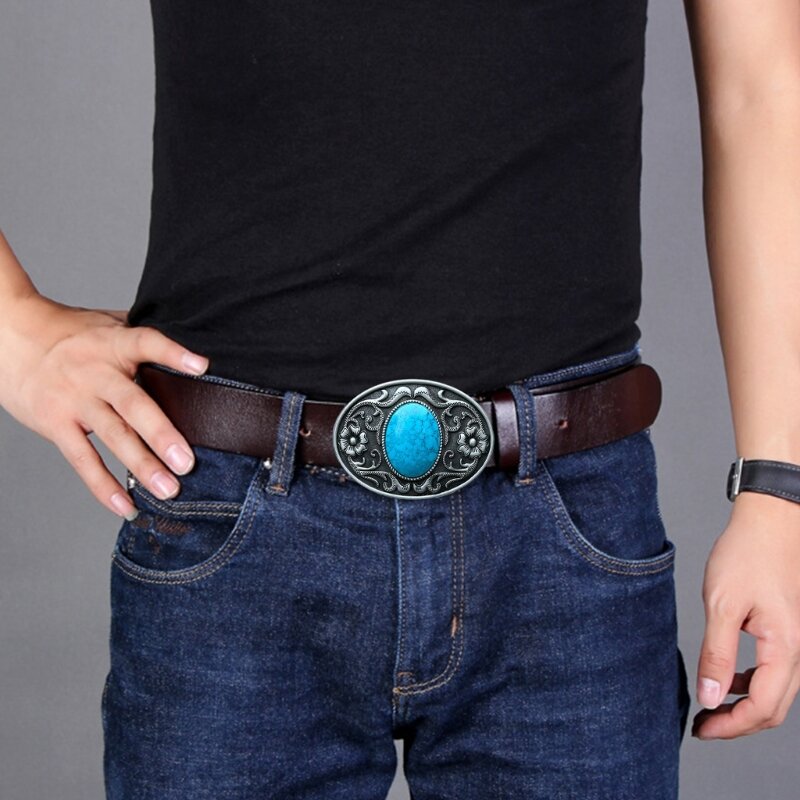 Hebilla de cinturón con patrón en relieve para adultos, accesorios de ropa Unisex, hebilla de estilo occidental, cinturón de cintura para adultos, suministros de bricolaje