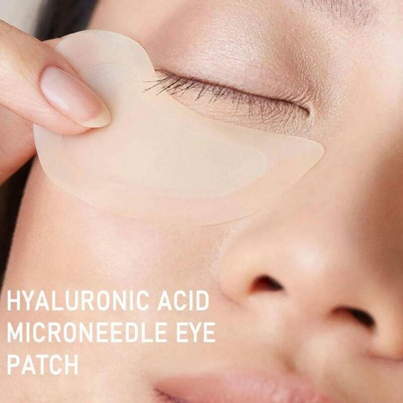 1 pair Hyaluronic Acid Microneedle Eye Patches Mask For Anti Wrinkle Aging Dark Circles Moisturizing Under Eye Gel Pads