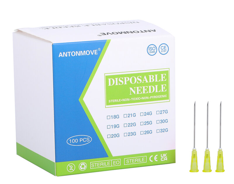 21G 23G 25G 27G Sharp Pointed Needles Disposable Needle Sterile Individually Packaged Dispenser Tool