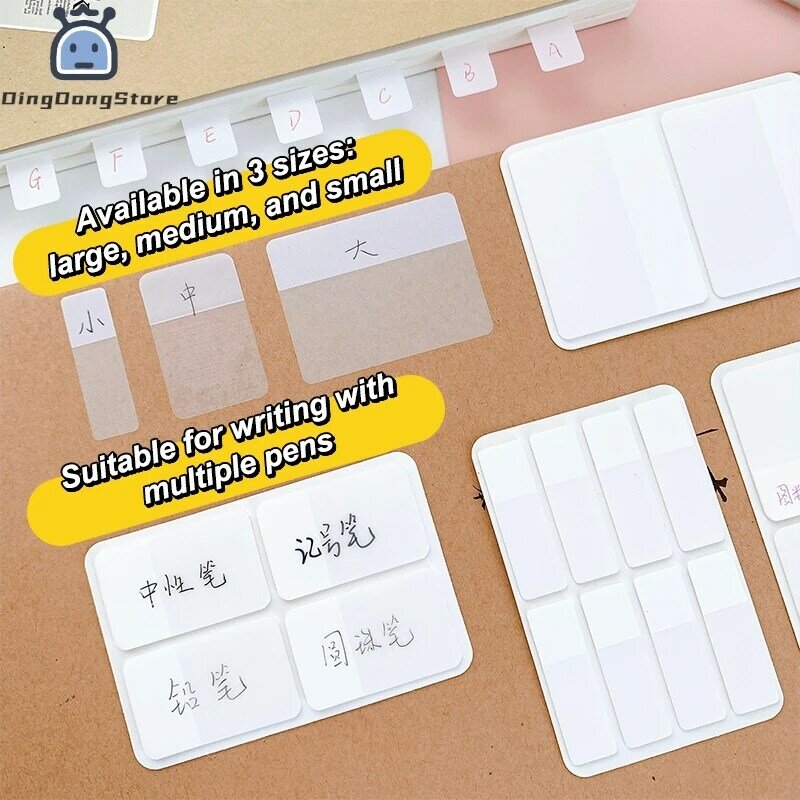 40/80/160 stron matowe proste czyste białe naklejki z indeksem przeźroczysta etykieta naklejki DIY kartki samoprzylepne biurowe przybory szkolne