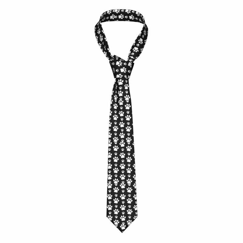 Corbatas personalizadas con patrón de pata bonita para hombre, corbata de seda con estampado de patas de perro para fiesta