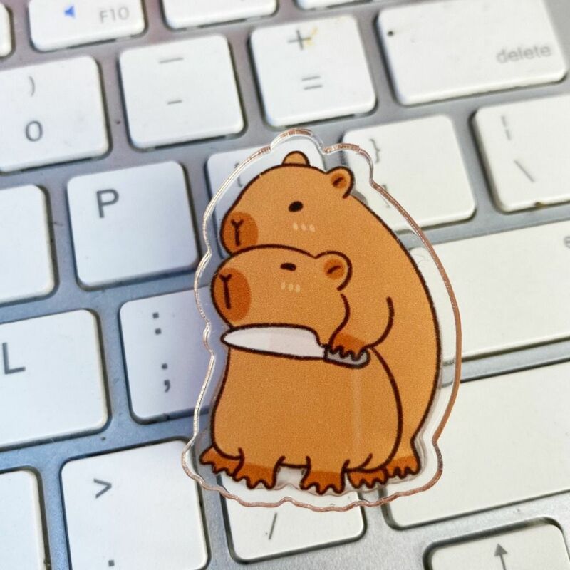 Capybara 만화 메모 클립, 투명 종이 클립, PP 클립, 귀여운 장식 아크릴 종이 클립, 사진 클램프