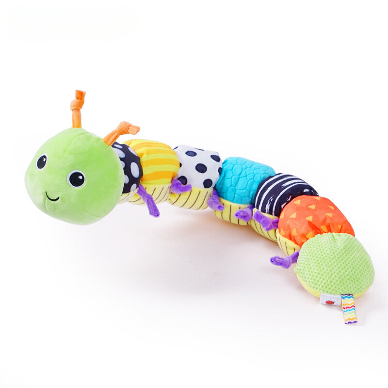 Baby Rattle Musical Caterpillar Worm Soft Infant Plush Toys Educational Interactive Sensory Toy for Babies Newborn Toddler Gift