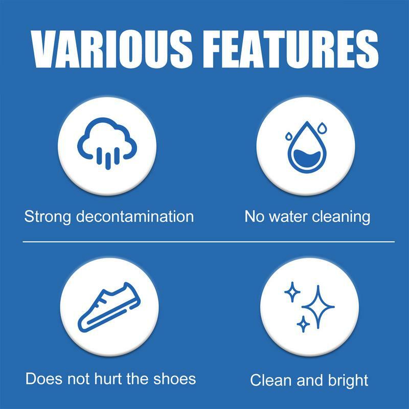 Limpador de sapatos multifuncional com esponja, removedor de manchas brancas, pasta de limpeza esportiva, creme para limpeza doméstica
