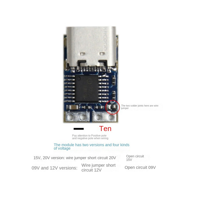_ Decoy модуль PD23.0 к DC Триггеру Удлинительный кабель QC4 зарядное устройство Type-C PD Decoy (9 В)