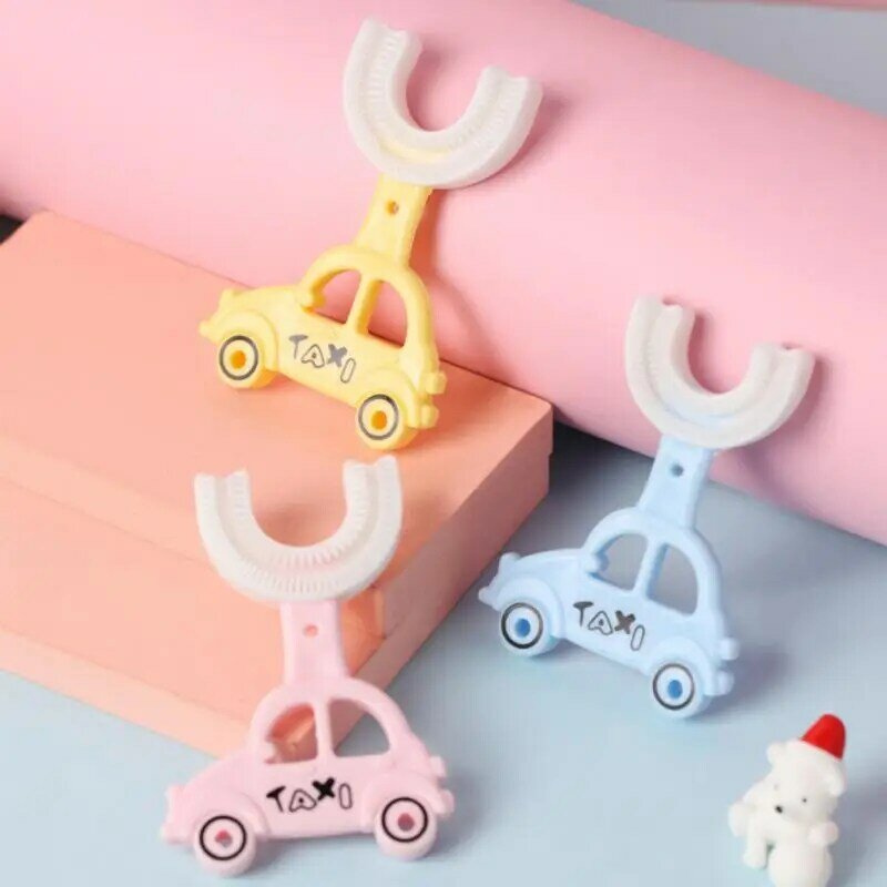 1~8PCS Kid Care Toothbrush Oral Care Cleaning Car Shape Creative U-shaped Silicone Baby Tooth Brushing Artifact